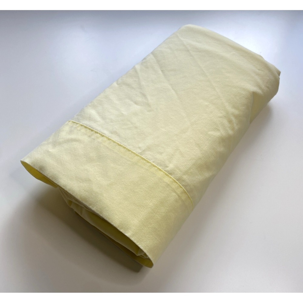 Vintage Retro Sears Roebuck Full Bright Yellow Size Flat Sheet Percale Funky